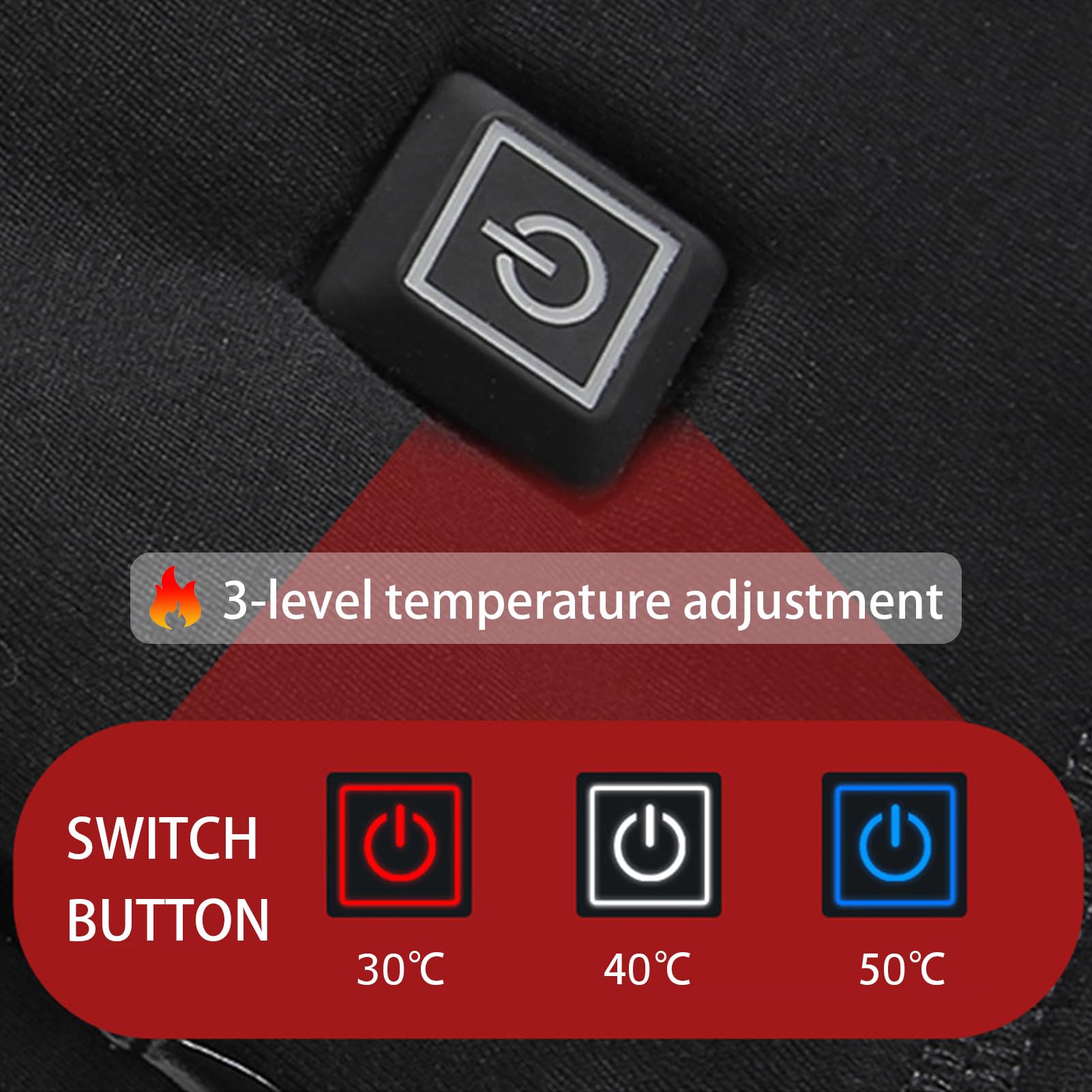 TOVCHEI Men's Electric Heated Underwear, Back Heating Top Carbon Fiber Heating Thermal Pants, for Outdoor Sports Warm Body,Black pants,XL