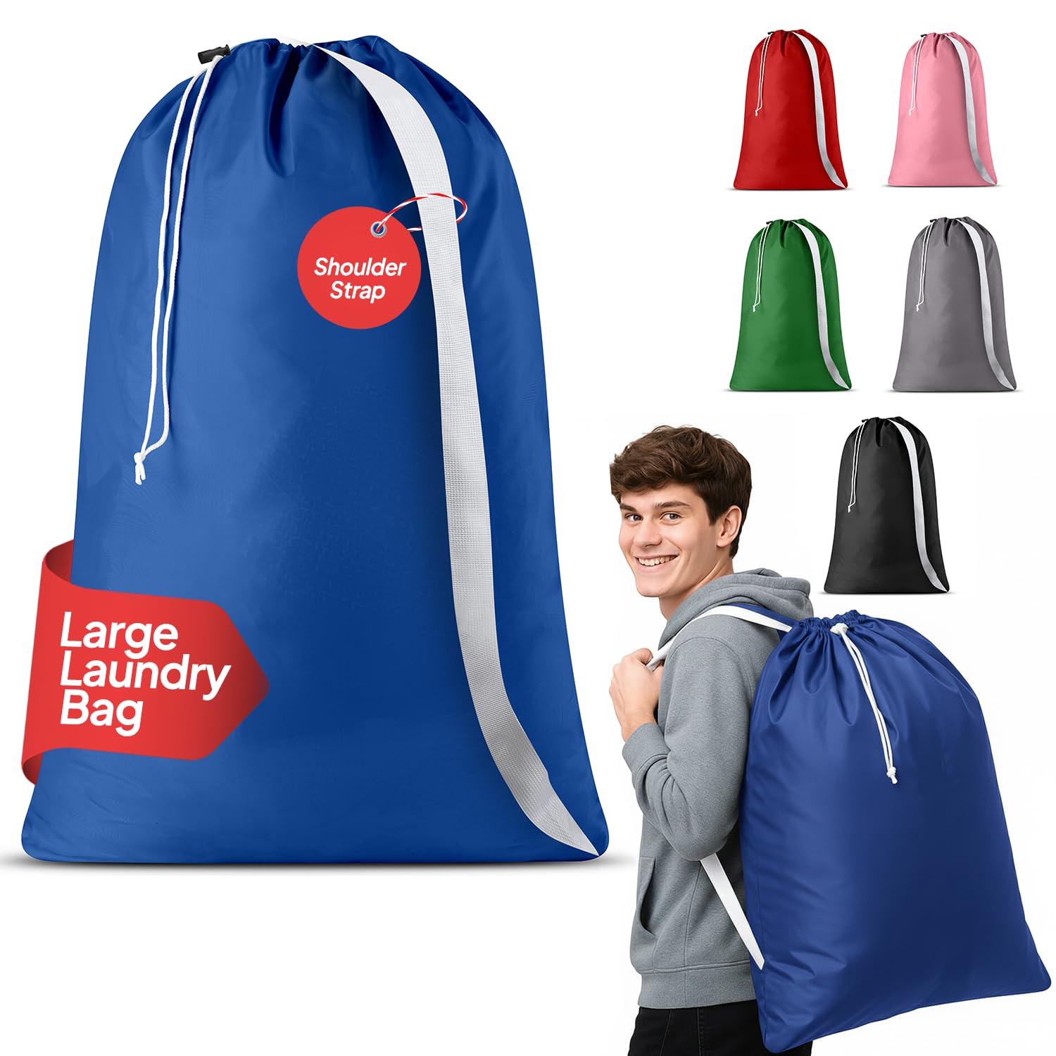 Amazon.com: Handy Laundry Bag Shoulder Strap - Drawstring Locking
