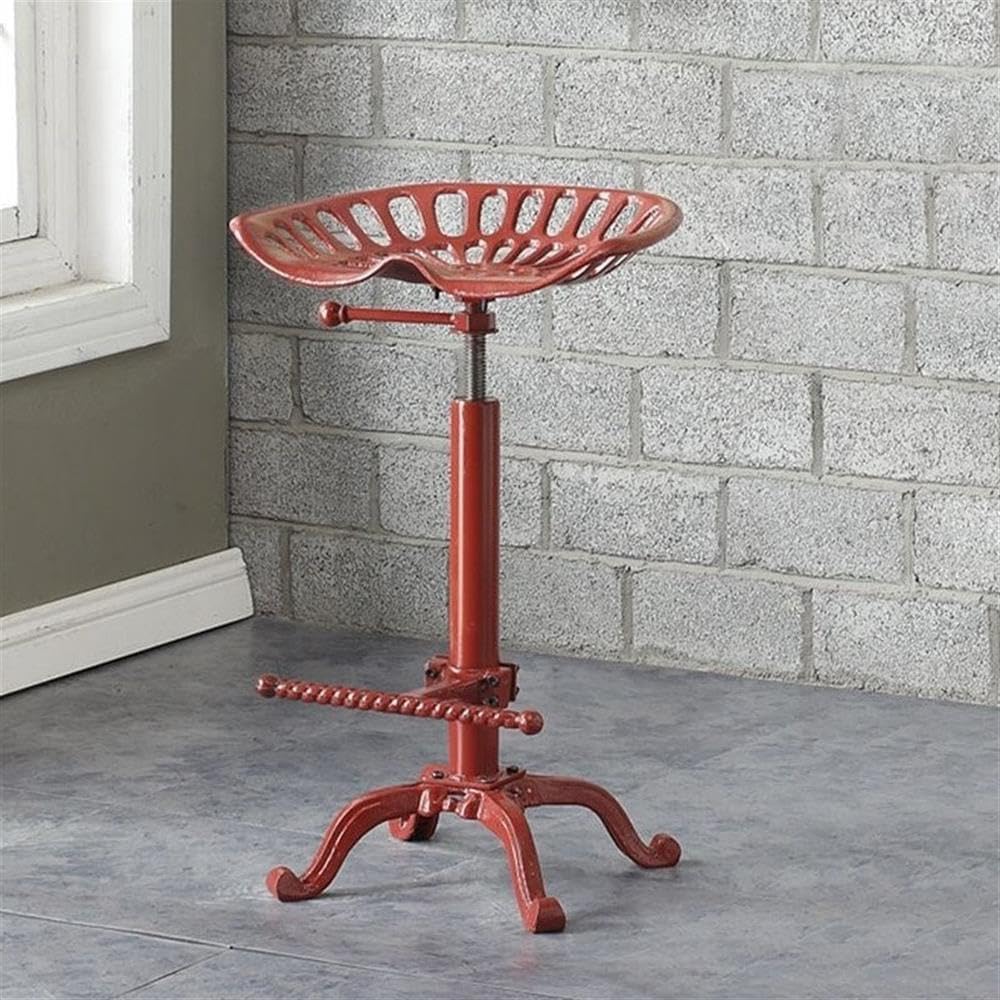 Vintage Farmhouse 18.75" Metal Stool in Red