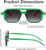 Vista 195 de Feisedy - B2622 - Lentes de sol estilo aviador, cuadrados, clásicos de los años 70, unisex, con montura clásica retro y elegante, UV400 Marco