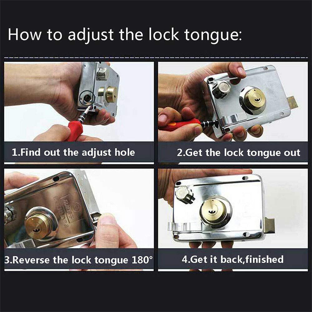 Door Lock External Door Lock Night Latch Push Sliding Gate Lock High Security for Your Home or Workplace with 5 Keys(Open Right) - Image 3