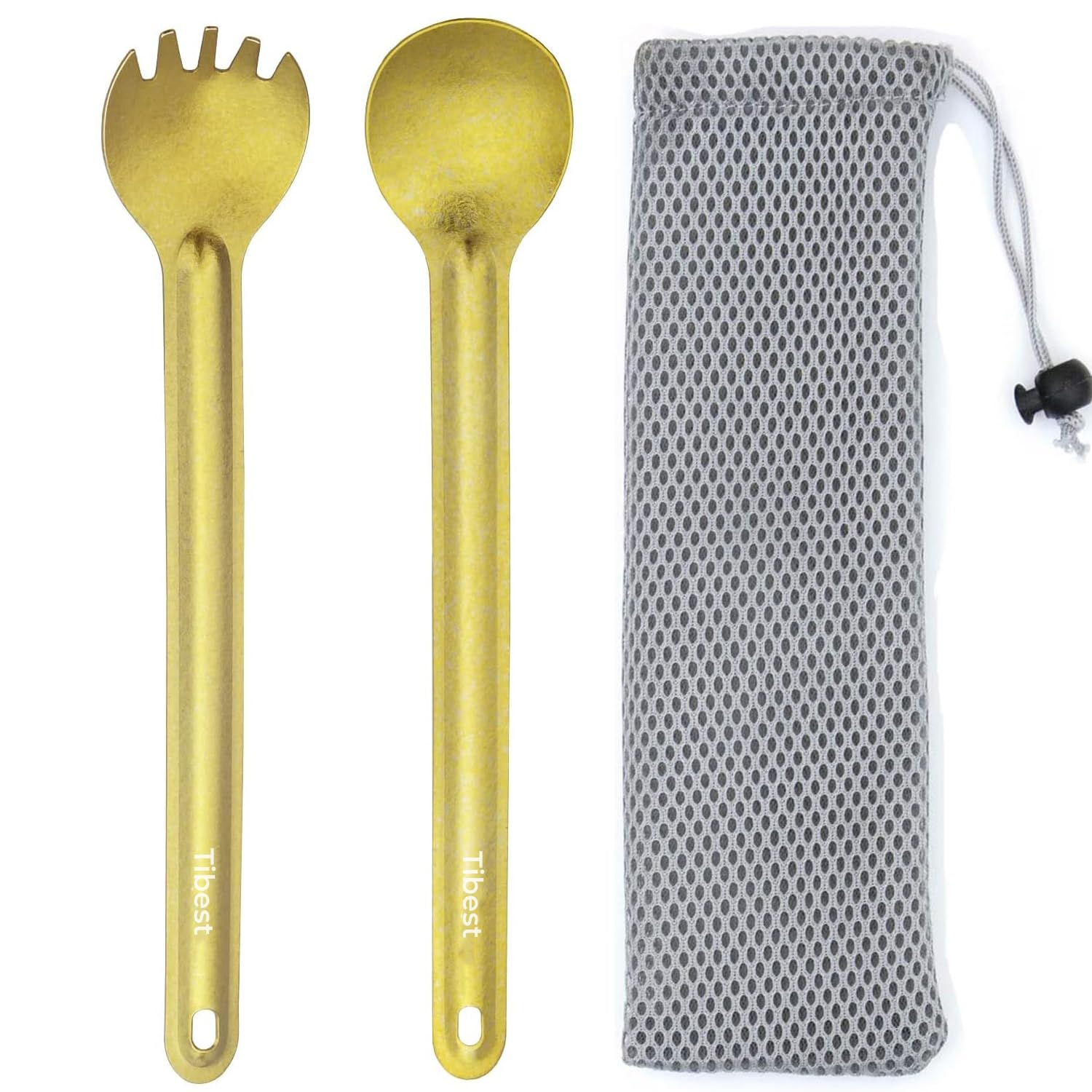Tibest Titanium Spork Long Handle, Ultra Lightweight Camping Utensil for Backpacking Camping, Hiking, Outdoors — image 1