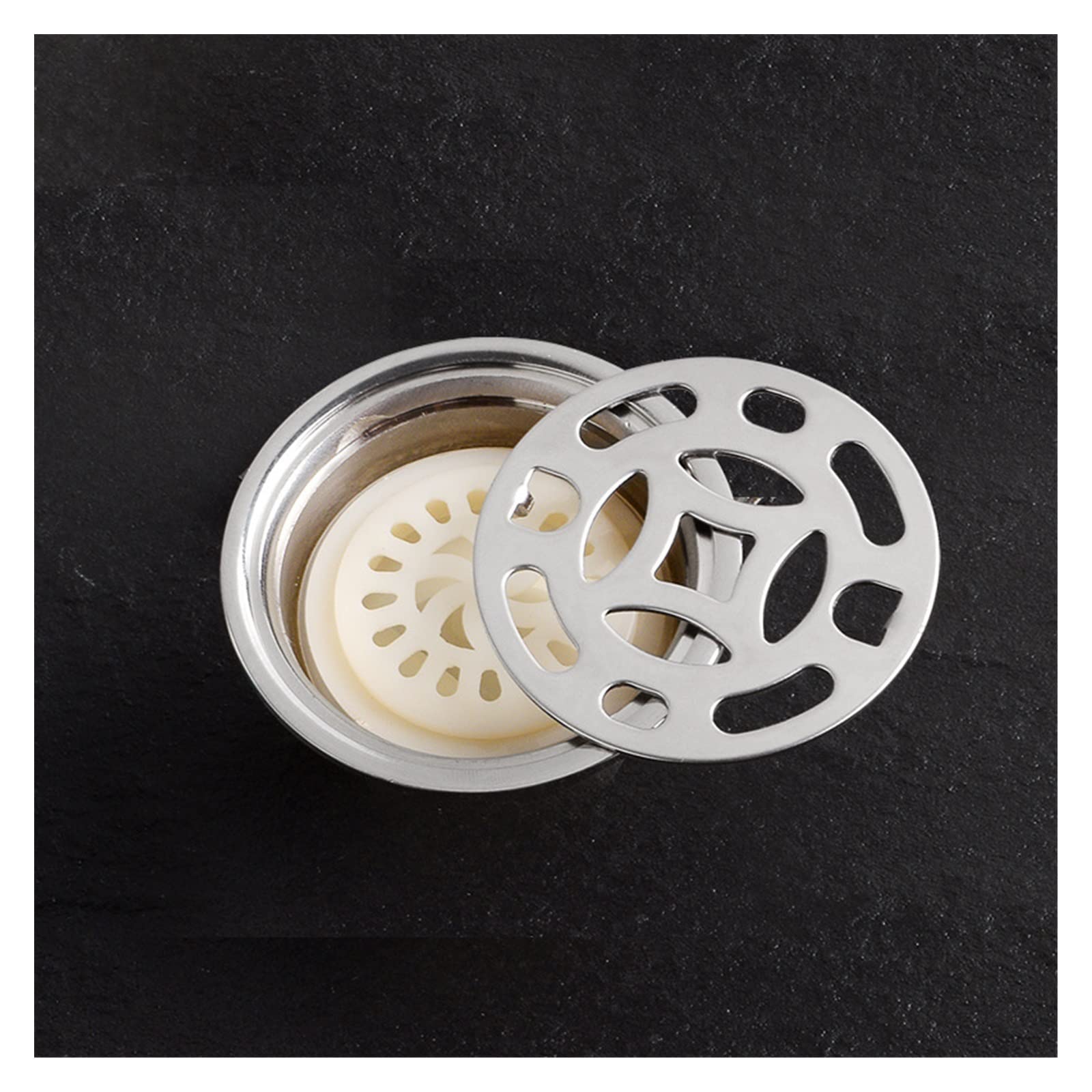 Copertura for scarico a pavimento in acciaio inossidabile 304-6,2 cm, antiodore, antiriflusso, con filtro for capelli, for bagno/lavandino/balcone