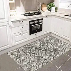 Tapete Cozinha Emborrachado Antiderrapente Kit 3 Peças Azulejo Cinza