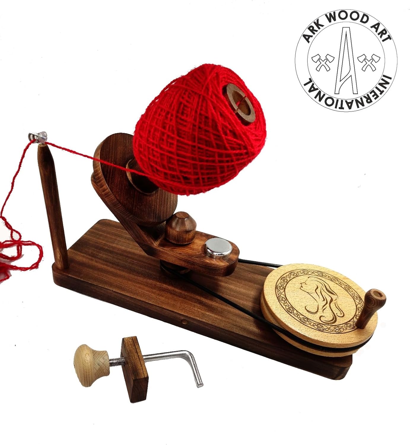 Wooden Yarn Winder for Wool Knitting Unique Designer Adorable Hand Operated Yarn Winder Handcrafted Knitting Weave Yarn Craft Gift for Elders by A.F. Luxury Handicraft