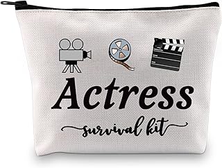 Actress Gift Actress Survival Kit Theatre Acting Gift Zipper Pouch Funny Makeup Bag for Drama Student (Survival Kit Actress bag)