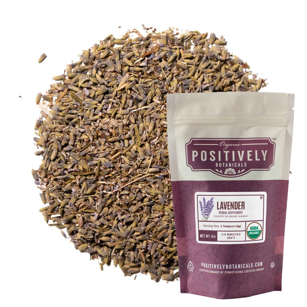 Organic Positively Botanicals Company, Lavender, Loose Leaf Botanical, 4 Ounce