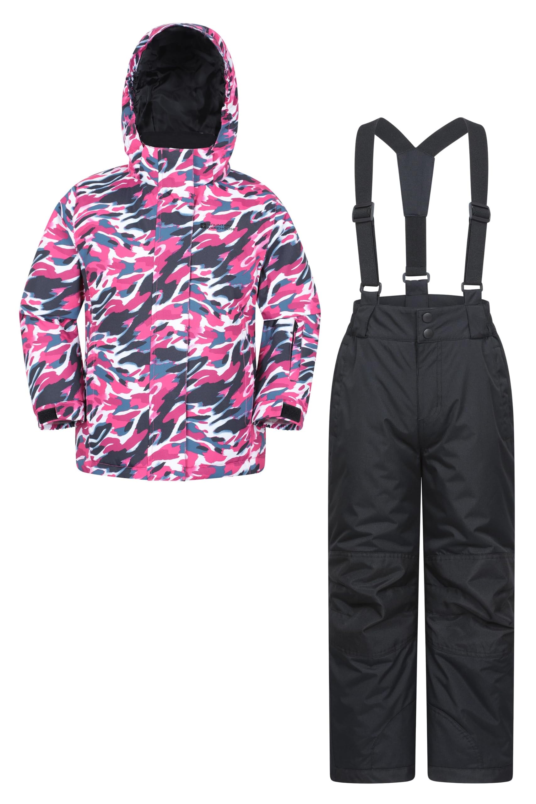 Mountain Warehouse Ensemble de Veste et Pantalon de Ski pour Enfant - Résistant à la Neige, Poches Avant, Doublure Polaire, Robe Interne intégrée - Le Snowboard, Hiver