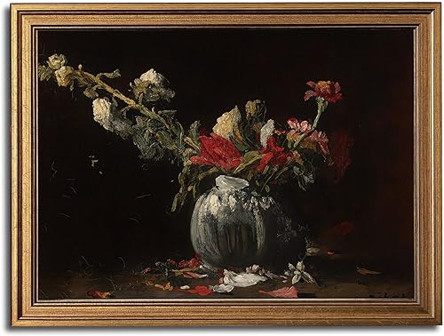 Miniatura 44 de Arte de pared con marco dorado, lienzo vintage de río, arte de pared, paisaje natural, río antiguo, impresiones artísticas para sala de estar,