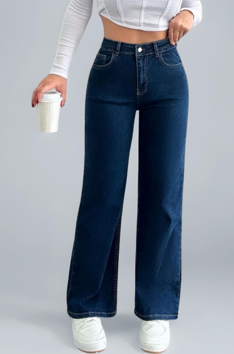 Women High Waist Wide Leg Denim Baggy Jeans | Regular Fit Jeans for Women | Jeans Pant for Women