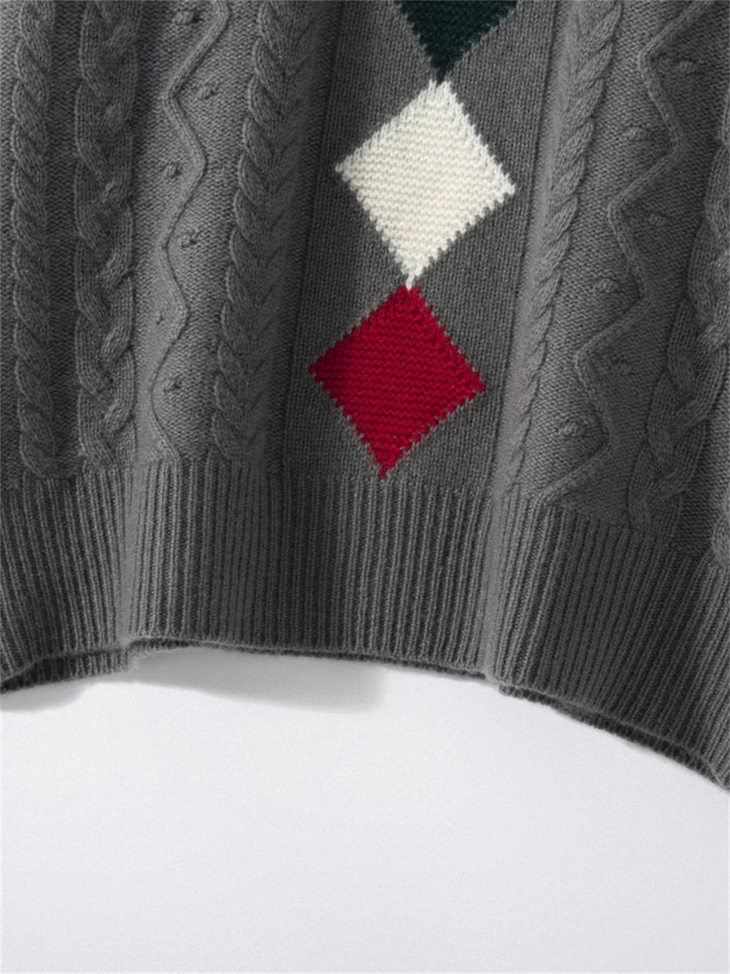 Women 100% Cashmere Sweater Crewneck Argyle Cable Knit Pullover Winter Thick Thermal Soft Sweatshirt