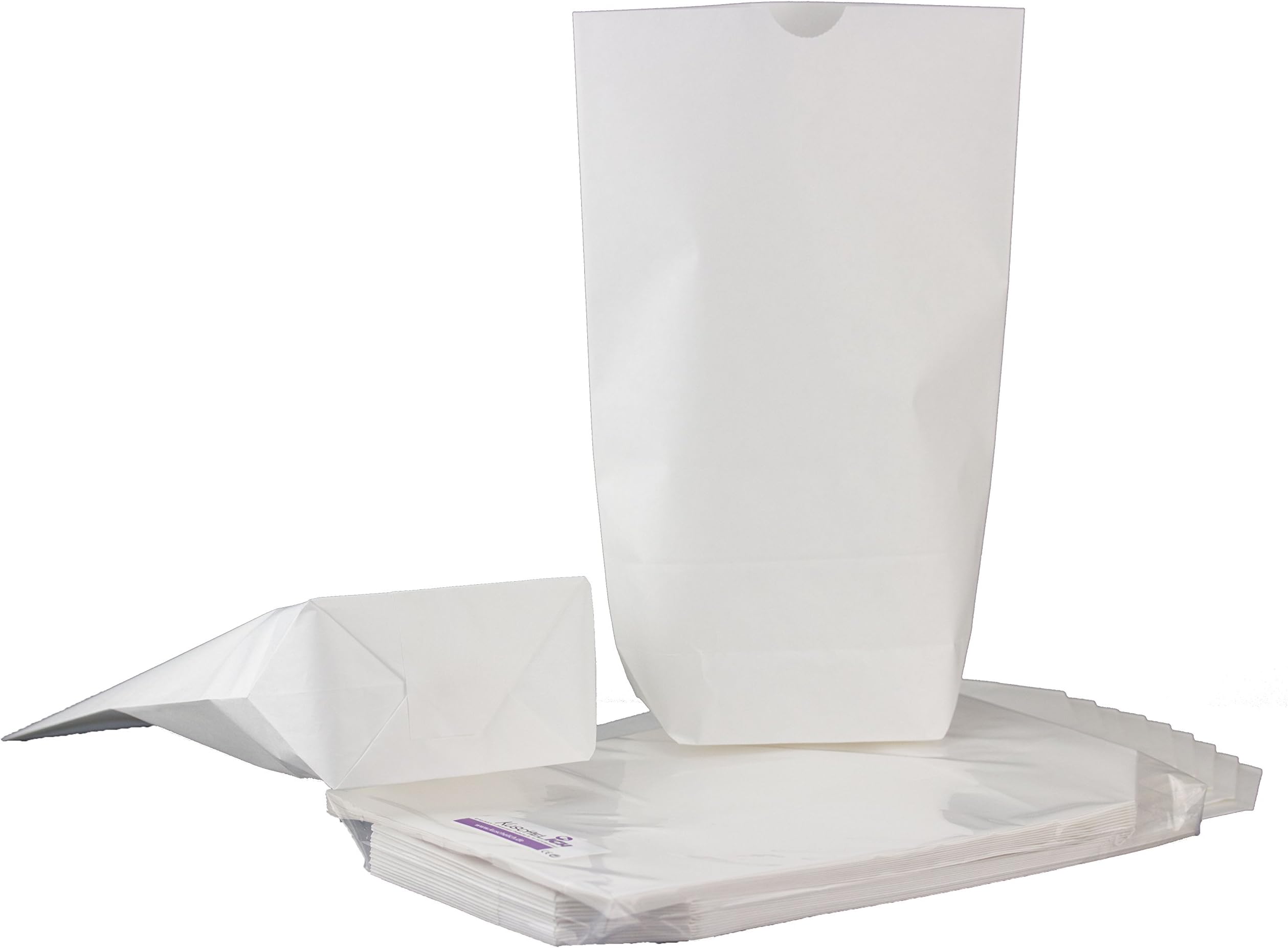 Switory 50 Stück Weiße Papiertüten Mit Henkel - 41x15x30cm Geschenktüten Kraftpapier