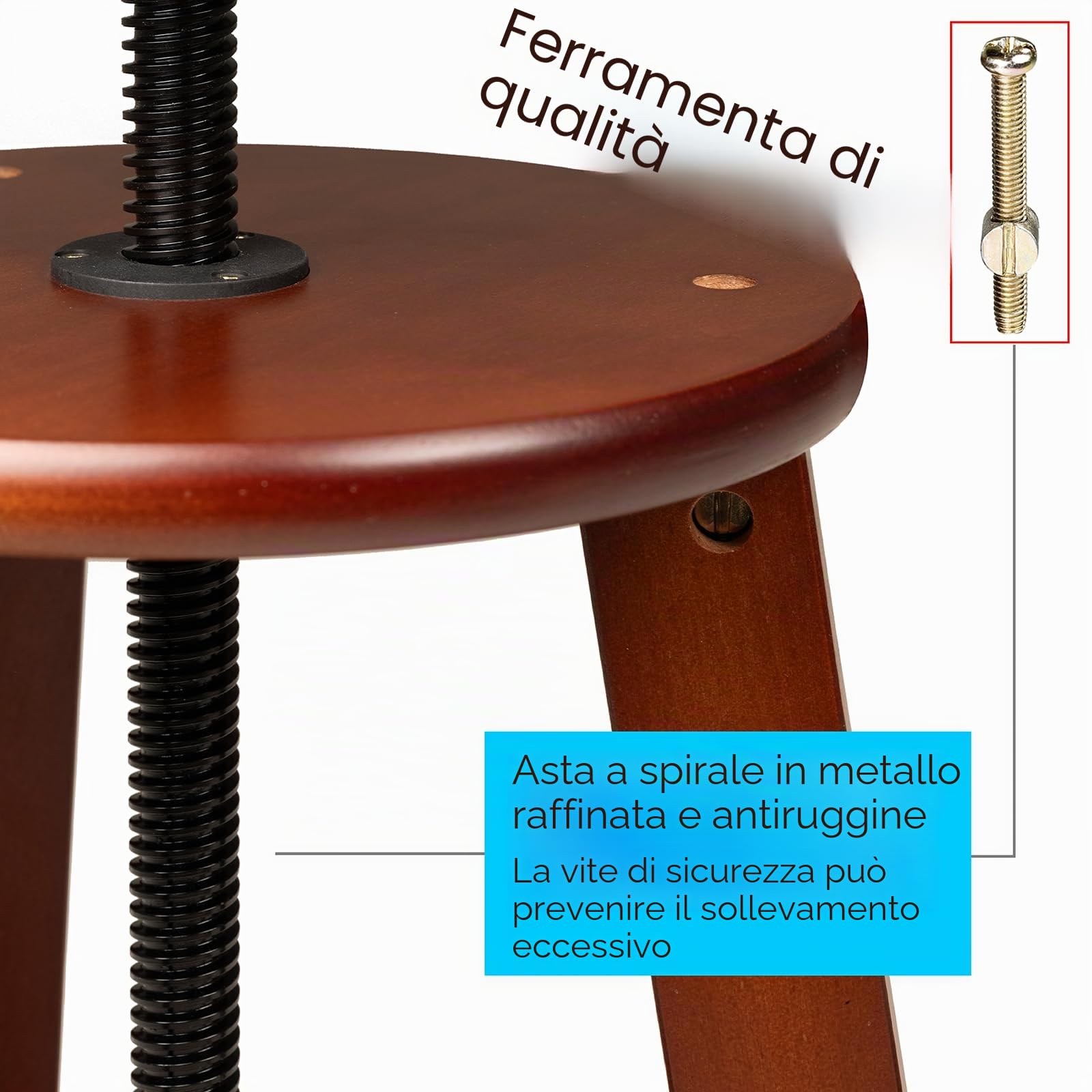 MEEDEN Sgabello da Disegno in Legno con Altezza Regolabile,Artisti Sgabello,Sgabello da Studio Ufficio,Fino a 220 Libbre,Legno di Faggio Tedesco,Perfetto per Studio di Artisti,Uso domestico,Cucina,Bar