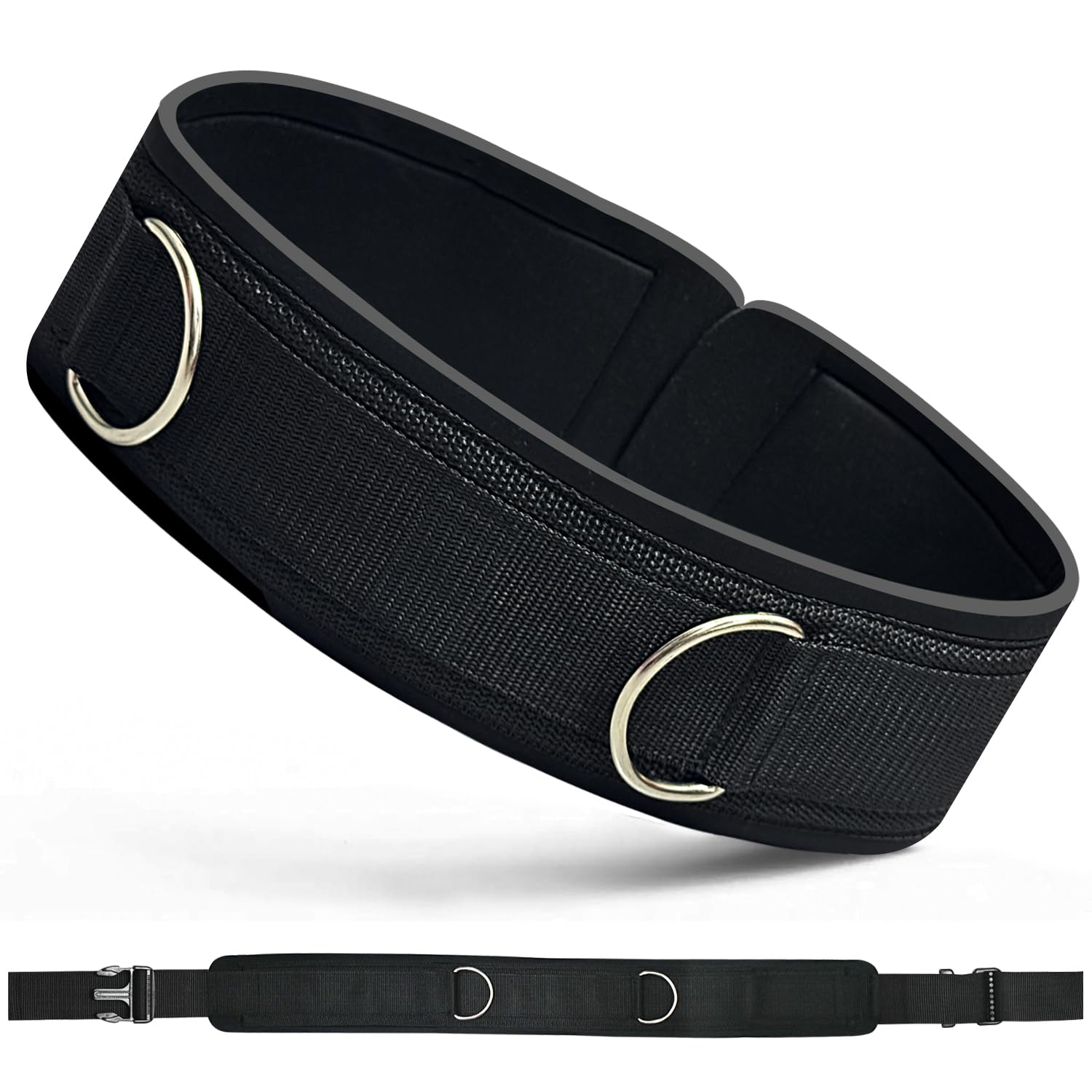 Waist Belt Neoprene Padded with Rings Gym Pulley Strap for Cable Machines Fitness Exercise Speed Agility Resistance Training-image-41