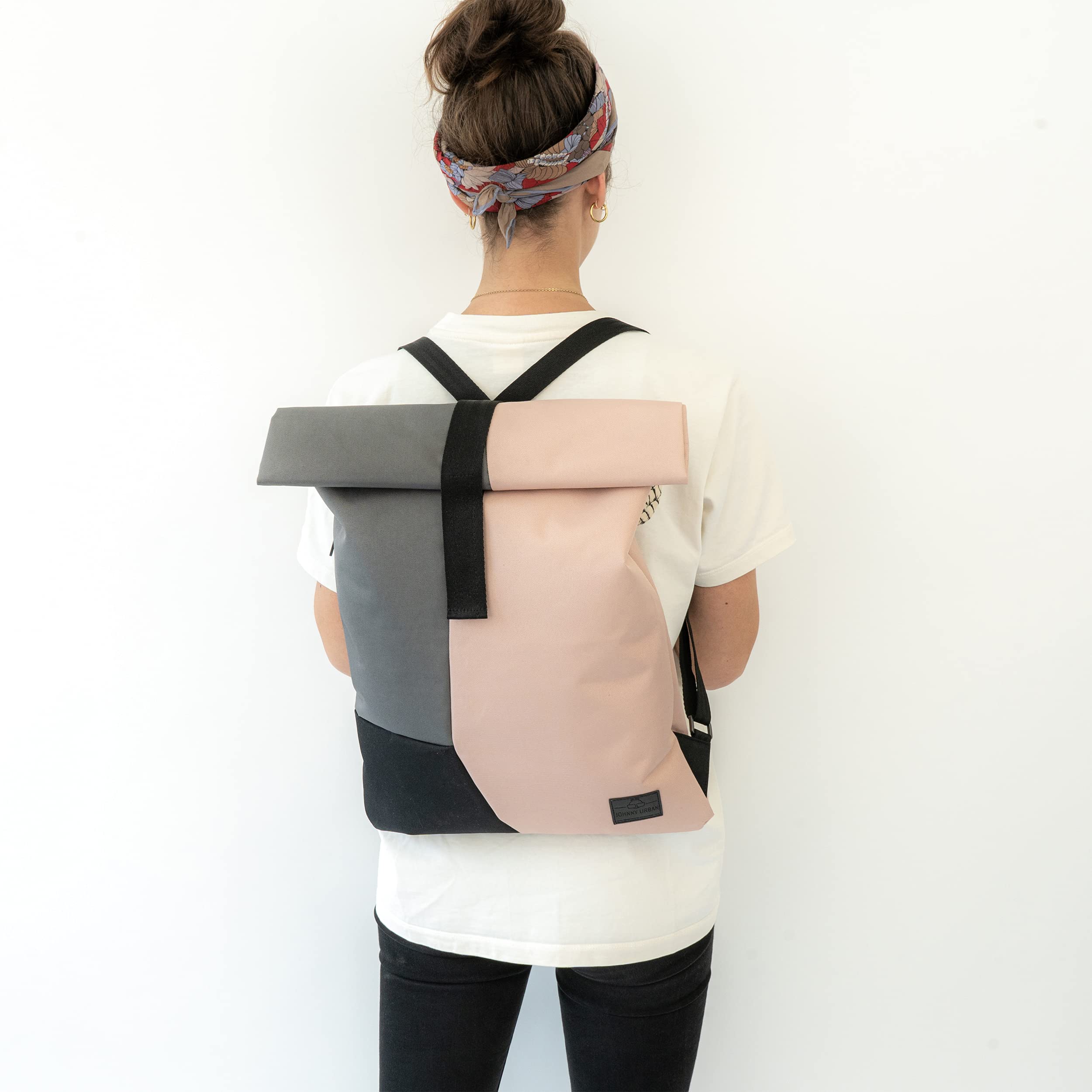 Johnny Urban Zaino Sacca Donna Rosa Grigio - Oskar - Zainetto da Palestra alla Moda per Viaggio e Lavoro - Antifurto Borsa Sportiva e Leggero - Idrorepellente