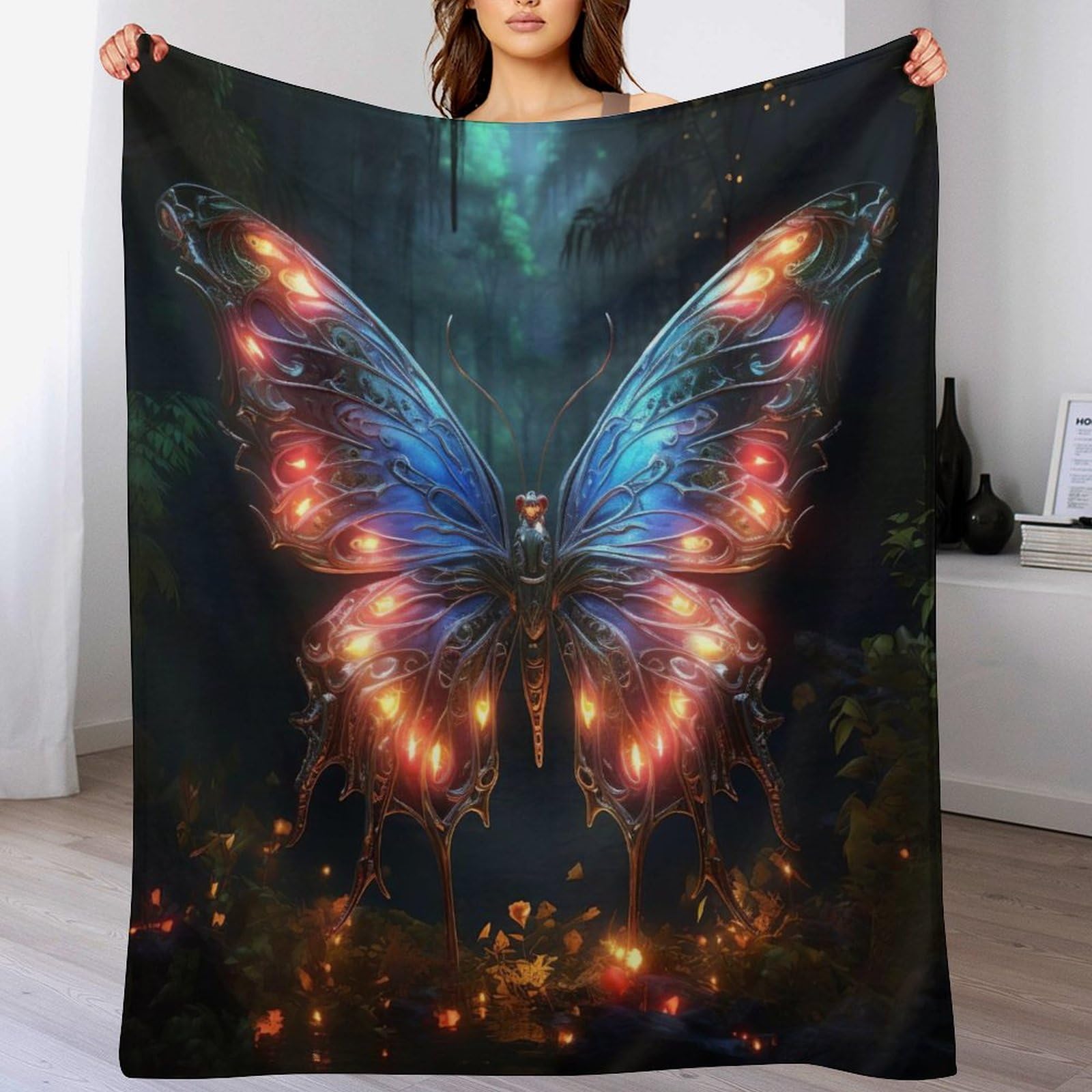 Couverture douce chaude papillon pour ne plus jamais avoir froid sur le canapé
