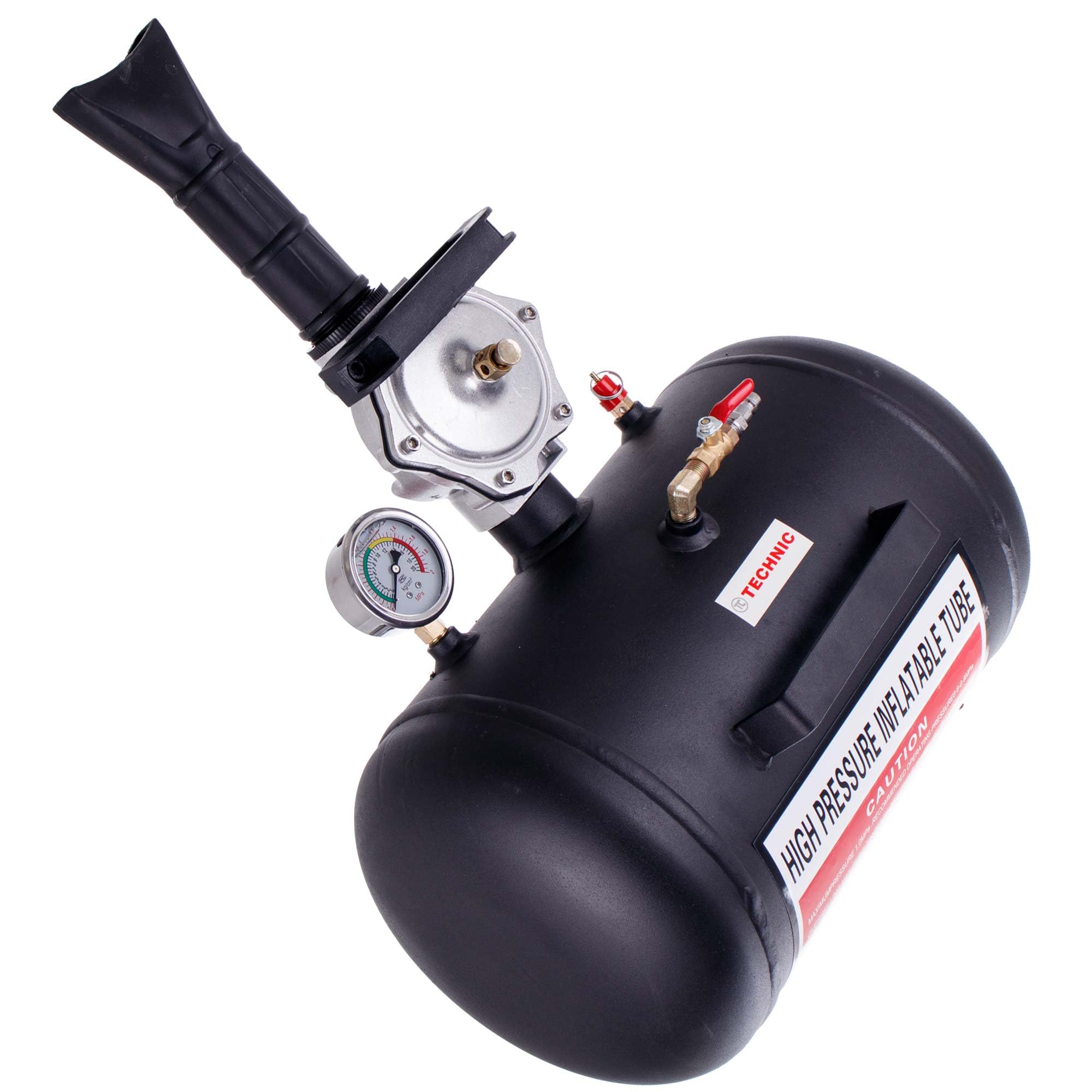 TC TECHNIC Inflator, Reifen, professioneller Reifenfüller, Schnelles Entlüften, Booster 20l, Reifenschockfüller, Airbooster, Luftkanone, Befüllhilfe, Luftkanone mit Glicerinmanometer