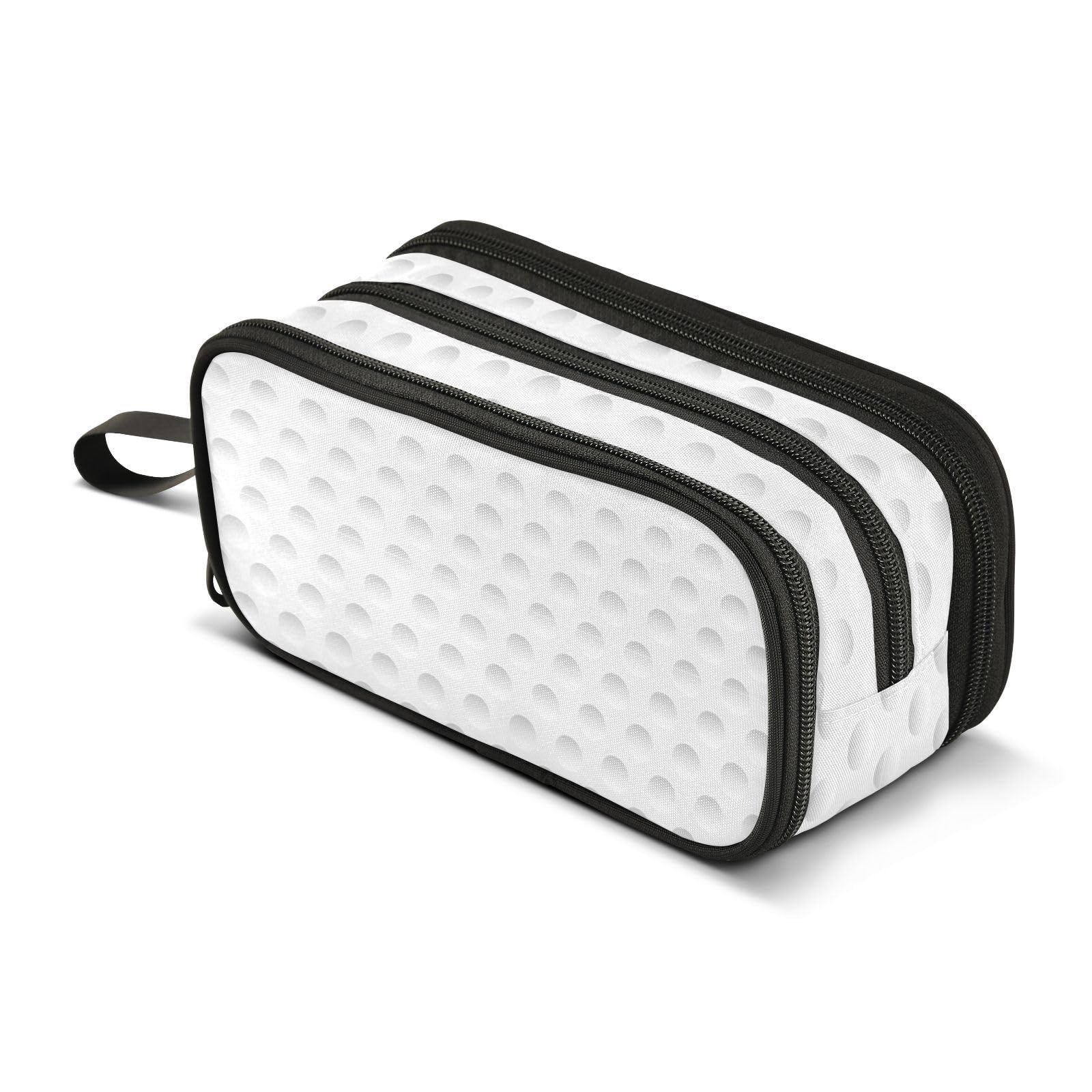 ZAZYXTJ Golf Ball Pencil Case Large Capacity Pencil Pouch | 3 Compartment Storage Canvas Makeup Bag for School Office Teen Girl Boy Men Women