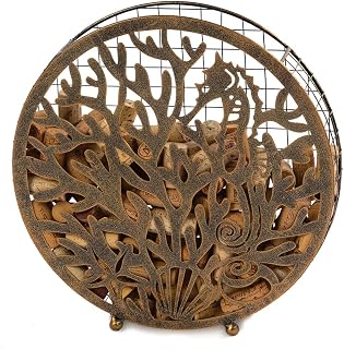 Picnic Plus Cork Caddy Under The Sea Theme Laser Cut Metal Displays and Stores 120 Wine Corks, Cork Corral, Cork Holder for Kitchen, Bar, Coastal Design