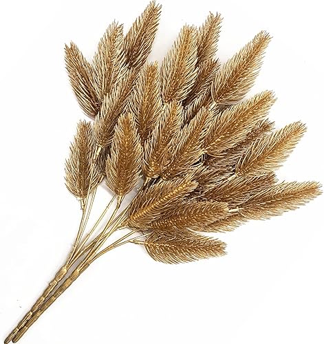 Vista 152 de CATTREE Helechos dorados - Plantas artificiales grandes y altas de 30 pulgadas, paquete de 2 decoraciones de Navidad, hojas de Boston doradas Hojas