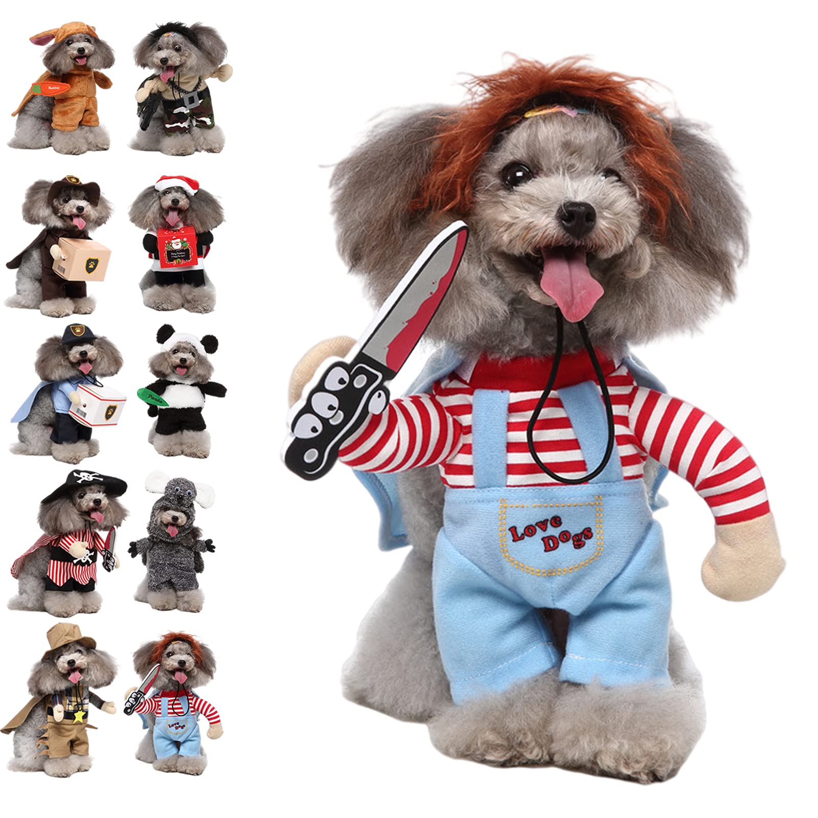 Costume Cane Halloween Costume Bambola Assassina Per Cani Taglia M