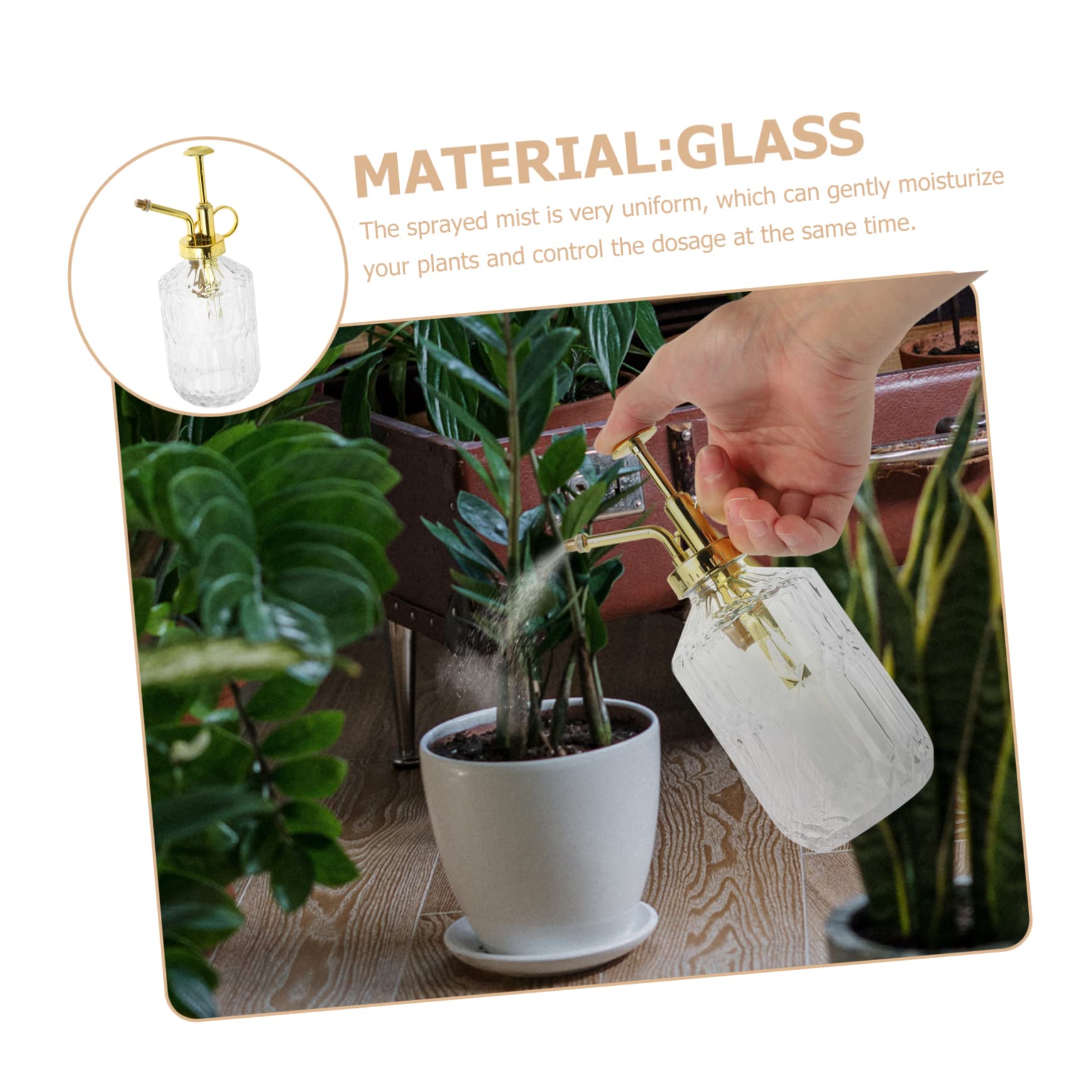 TOYANDONA 3 Pièces Bouteille de Pulvérisation Vintage pour Arrosage de Plantes Arrosoir Transparent avec Pommeau Doré pour Jardinage Intérieur et Extérieur