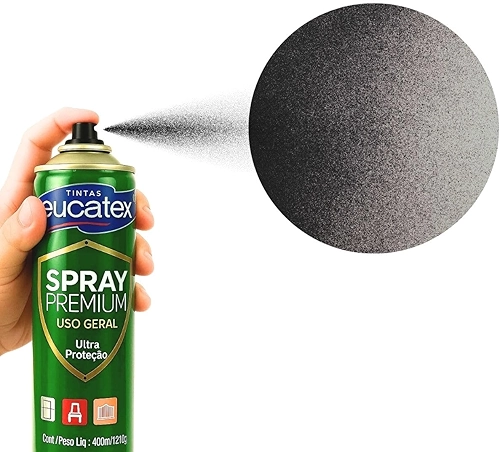 2 Tinta Spray P/Pintar Moveis Metal Plastico Mdf Eucatex (PRETO FOSCO)