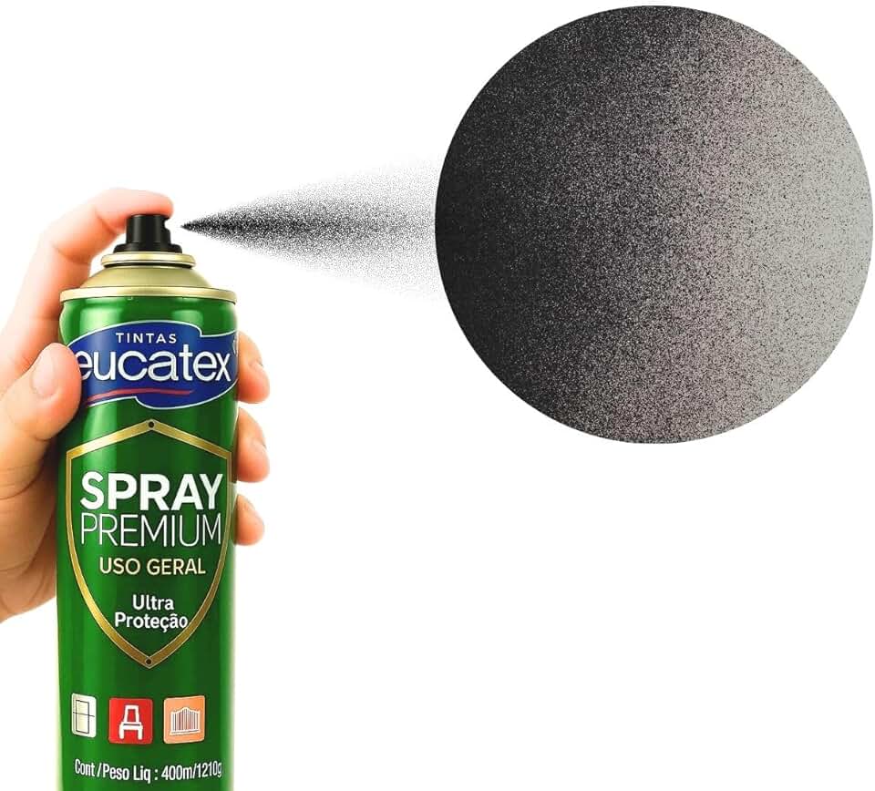 2 Tinta Spray P/Pintar Moveis Metal Plastico Mdf Eucatex (PRETO FOSCO)
