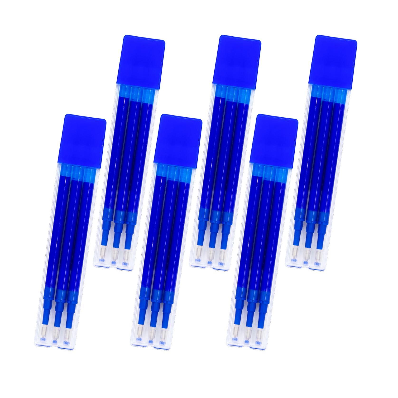 RAYLU PAPER® - Refills for Erasable Retractable Ballpoint Pen, Gel Ink, Blue Color, 1.0mm Tip and 0.7mm Line (Pack of 6 Refills (18 Units))