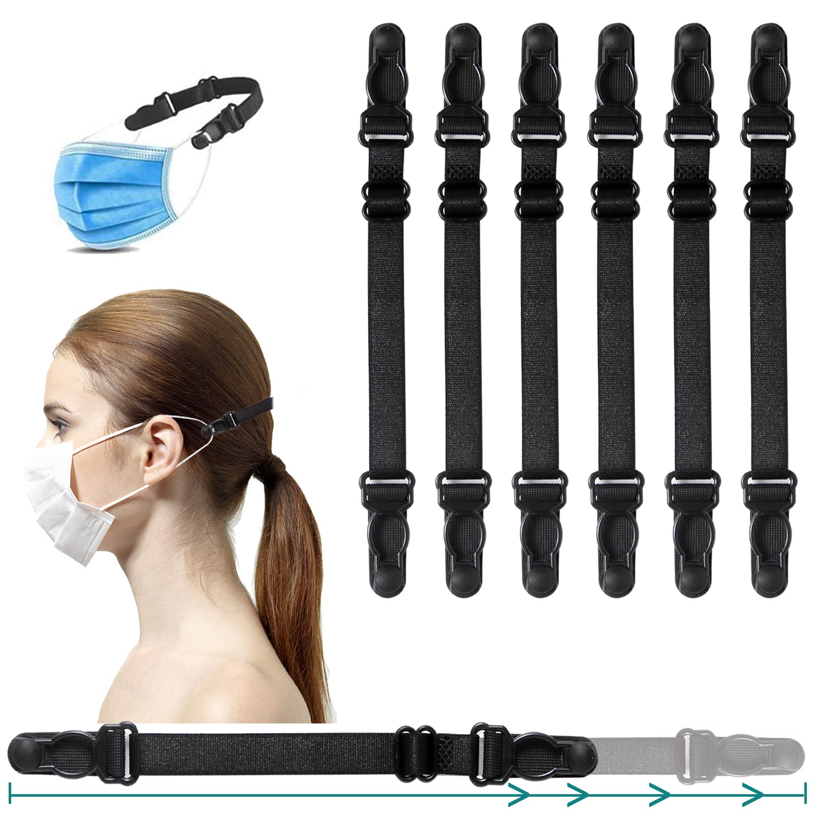 Mask Extender/Ear Saver, Ear Saver for Face Mask, Mask Ear Saver, Mask Extender Strap, Mask Strap for Back of Head, Mask Extender Strap