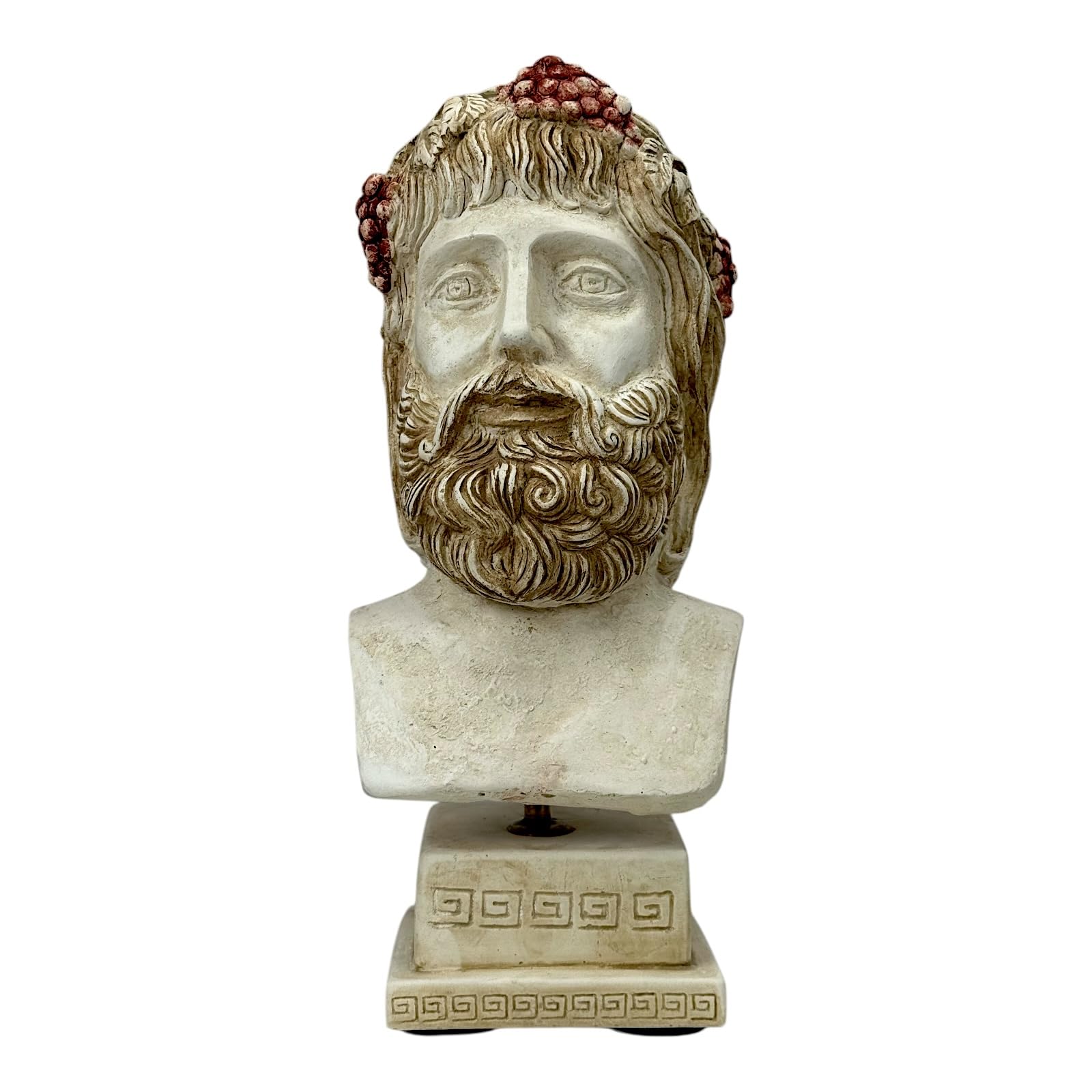 Dionizos Bachus grecki popiersie boga - ręcznie wykonana rzeźba z twardego tynku, 35 cm, klasyczna dekoracja mitologii greckiej