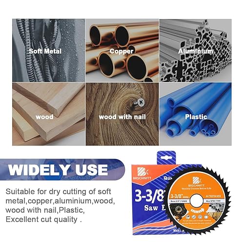 Miniatura 9 de HSS - Hoja de sierra circular de 3 pulgadas, 3 unidades de discos de corte de diámetro 72T de 0.394 pulgadas para madera, cobre, aluminio, plástico