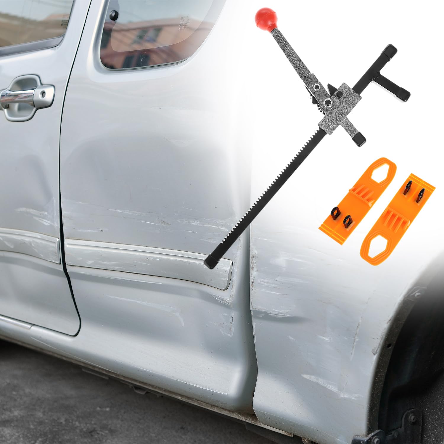 QWORK Outil de réparation de bosses de voiture, extracteur de tôle et extracteur de bosses automobile avec design ergonomique