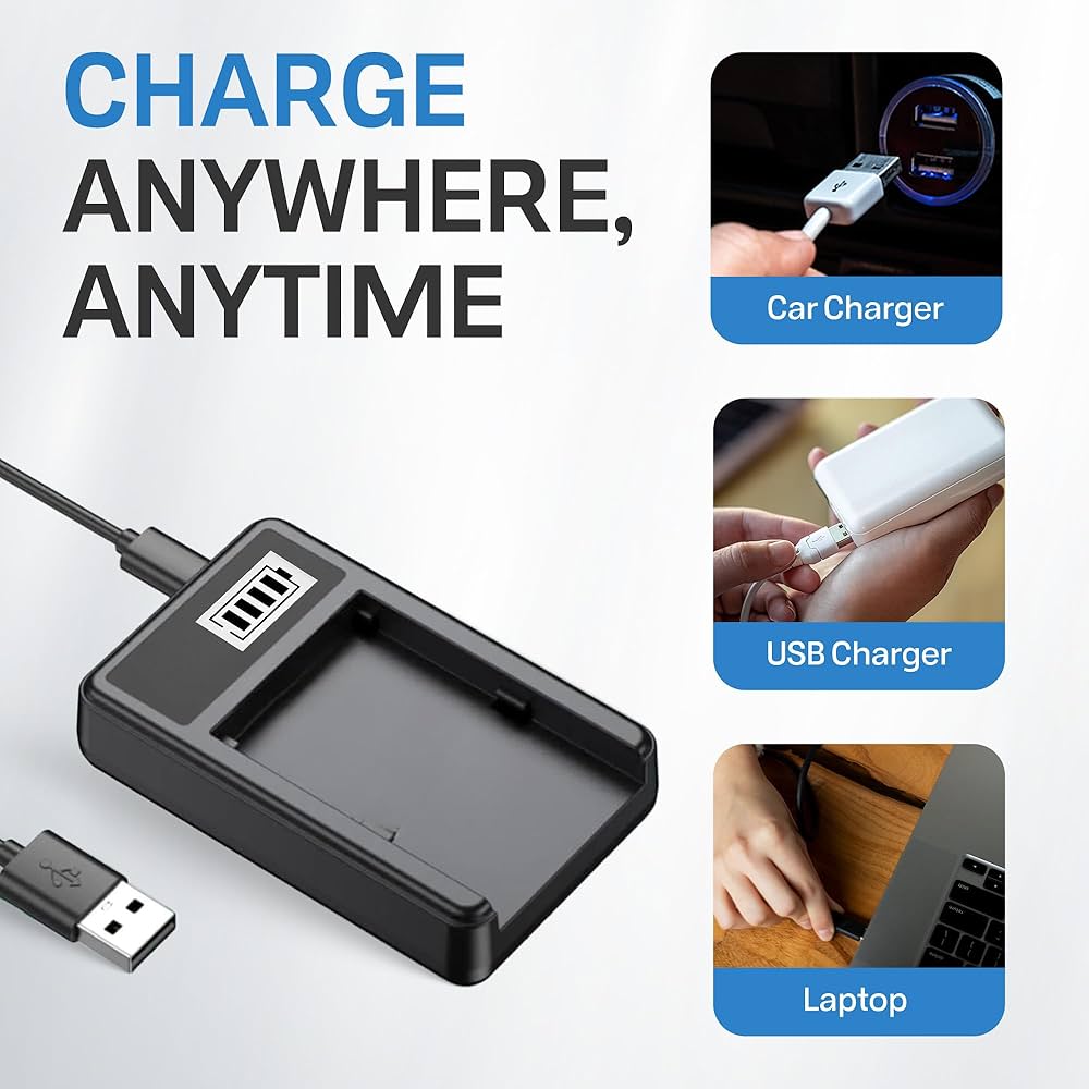 BM DMW-BCG10 Battery And Charger For Panasonic Lumix DMC-3D1, SZ8, TZ6, TZ7, TZ8, TZ10, TZ18, TZ19, TZ20, TZ25, TZ30, TZ35, ZR1 ZR3 ZS1, ZS3 ZS5 ZS6 ZS7 ZS8 ZS9 ZS10 ZS15 DMC-ZS19 ZS20, ZS25, ZX1 ZX3