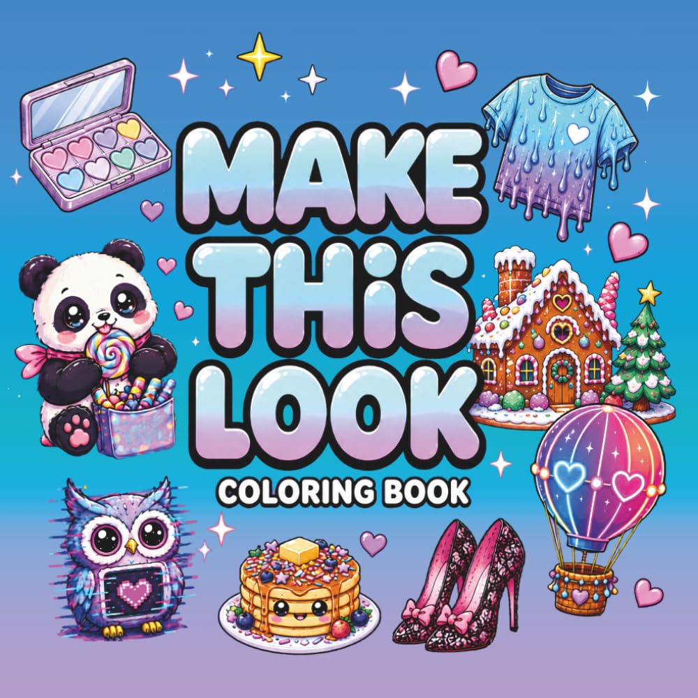 Make This Look Coloring Book: Bold and Easy Designs with Creative Prompts to Color Cute Aesthetic Objects in Cozy, Trendy, and Fun Styles for Teens and Adults
