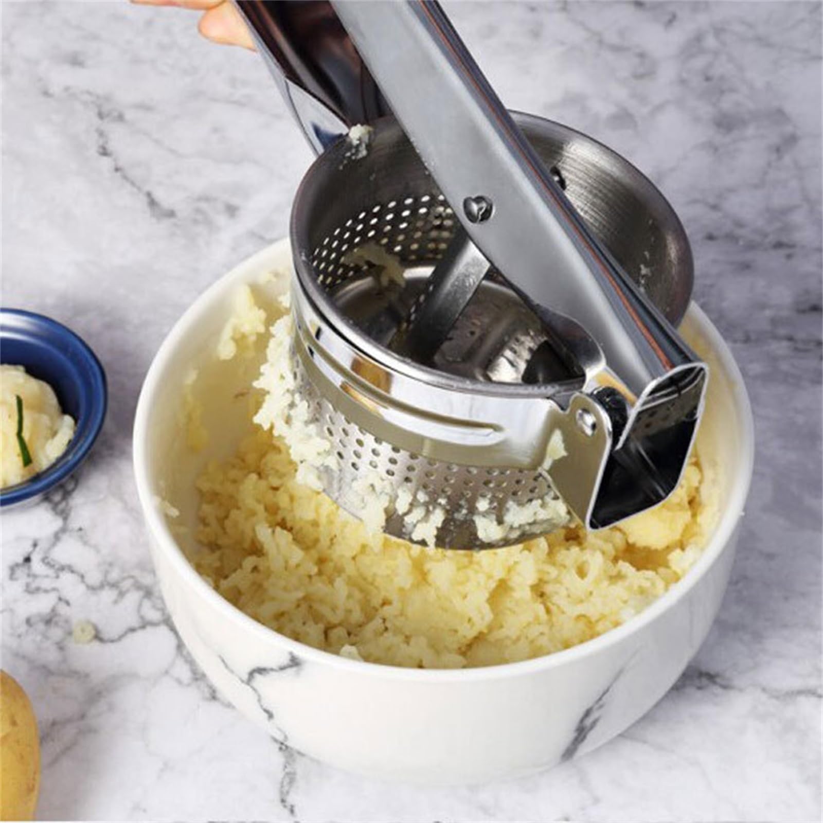 Prensador de Patatas Prensador de Patatas con 3 Discos Intercambiables, machacador de Patatas de acero Inoxidable con Mango, Herramienta de Cocina for Hacer puré de Patatas