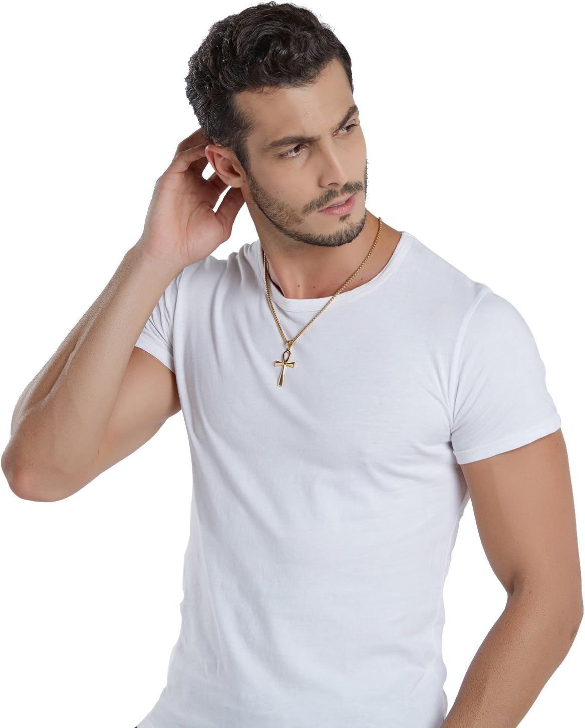 REVEMCN Reve Stainless Steel Coptic Ankh Cross Religious Pendant Necklace for Men Women, 20-24 Inches Chain - Image 6