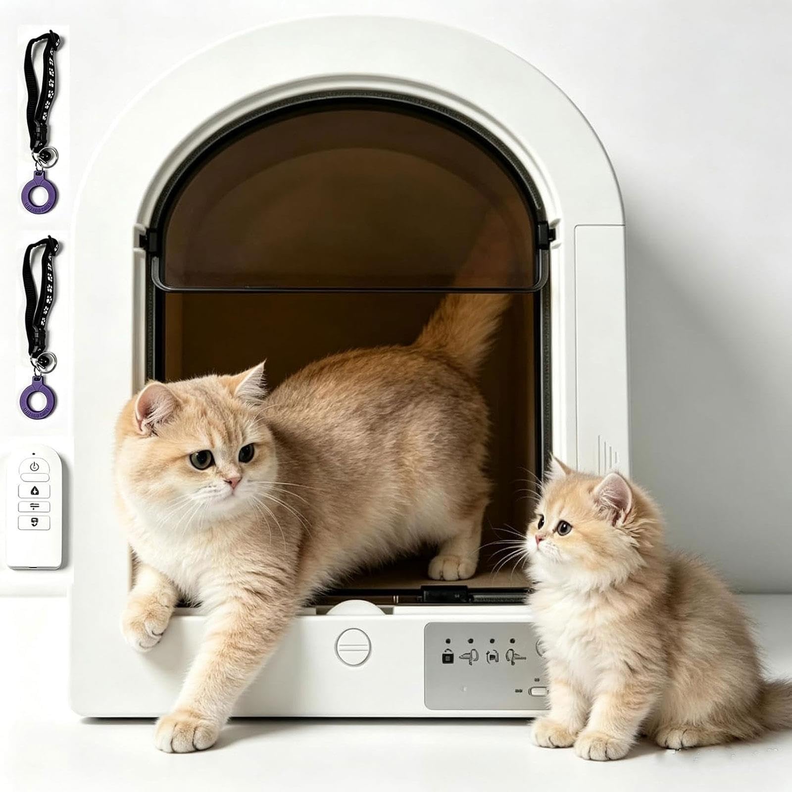 Mikrochip-aktivierte Katzenklappe for Haustiere,4 Steuermodi,for Katzen