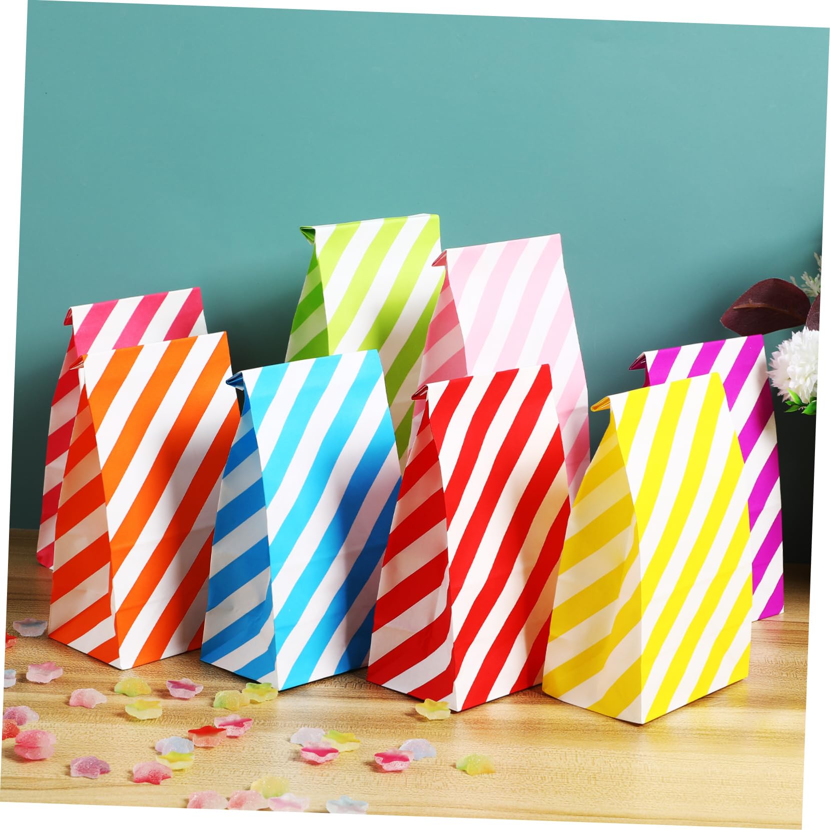 CIYODO 80 Piezas Bolsas Coloridas para Fiestas Pack de Unidades Rojo Rosa Azul Verde Naranja para Snacks y