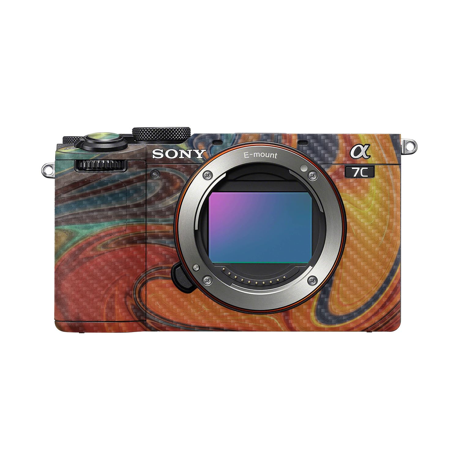 Carbon Fiber Camera Skin Compatible with Sony A7C Mark II (2023) - Lava Water - Premium 3M Vinyl Protective Wrap Decal Cover - Easy to Apply | Crafted in the USA by MightySkins