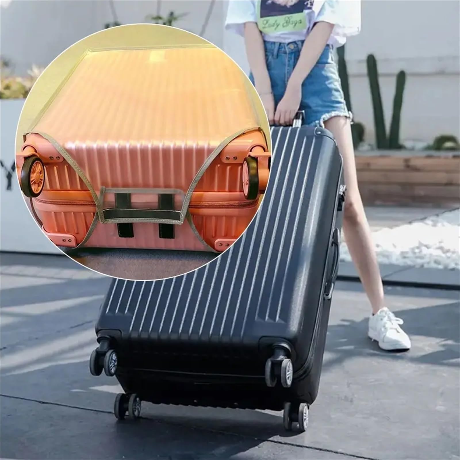 Funda Transparente for Equipaje de Viaje, Fundas Protectoras Impermeables for, a Prueba Polvo for Maleta 16-30 Pulgadas, 2 uds para Maletas(18Inch)