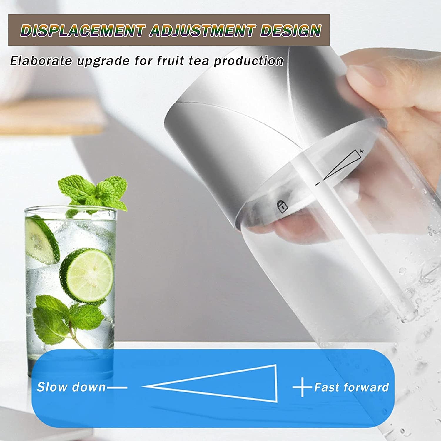 Fillarling Water Maker e Fruit Infuser - Macchina di carbonatazione Premium con Due Bottiglie da 1 litro - infonde Il Sapore Durante la carbonaggio (Non Incluso CO2) (Color : Black)