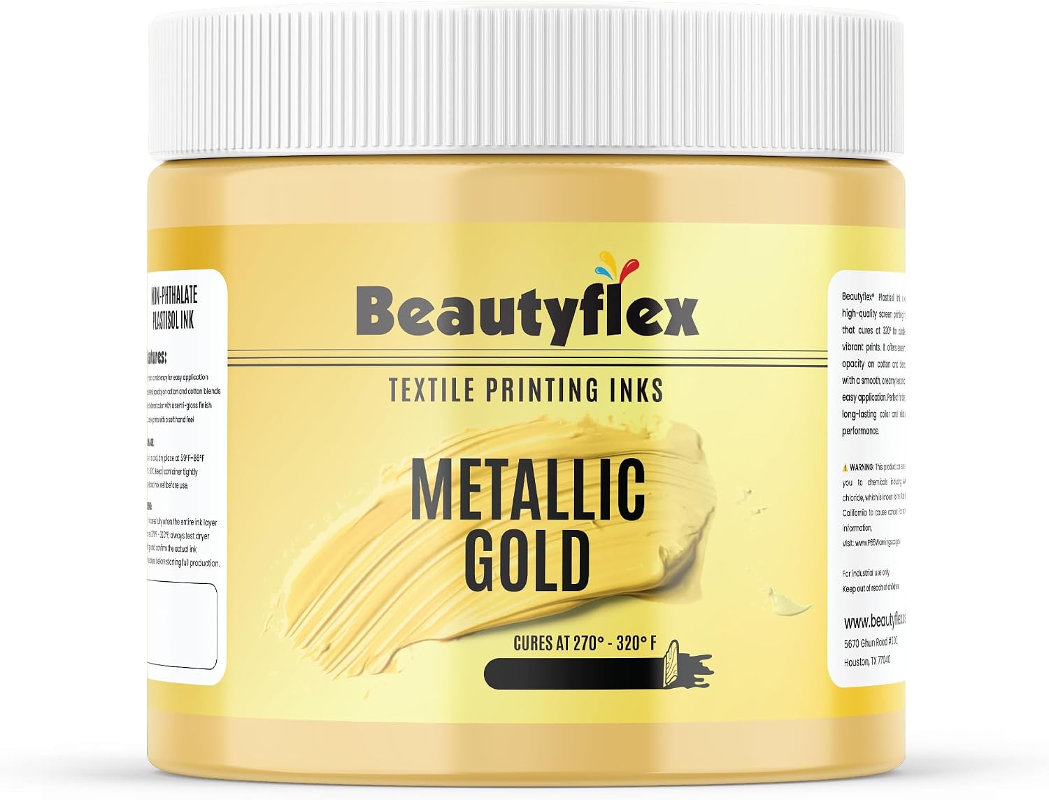 BEAUTYFLEX® Screen Printing Ink GREY Plastisol Ink for screen printing - Base Free Opaque Ink, High opacity ink for all fabric, No underbase needed - Long lasting color (32 fl oz, GREY INK)