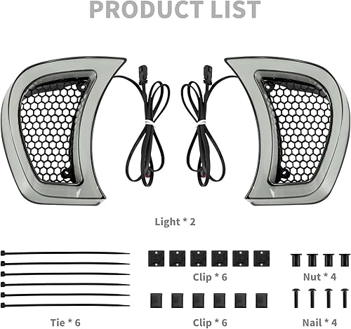 Miniatura 5 de Luces LED de ventilación para faros delanteros, luz de circulación para Harley Road Gilde FLTRX 2015-2023 (transparente)