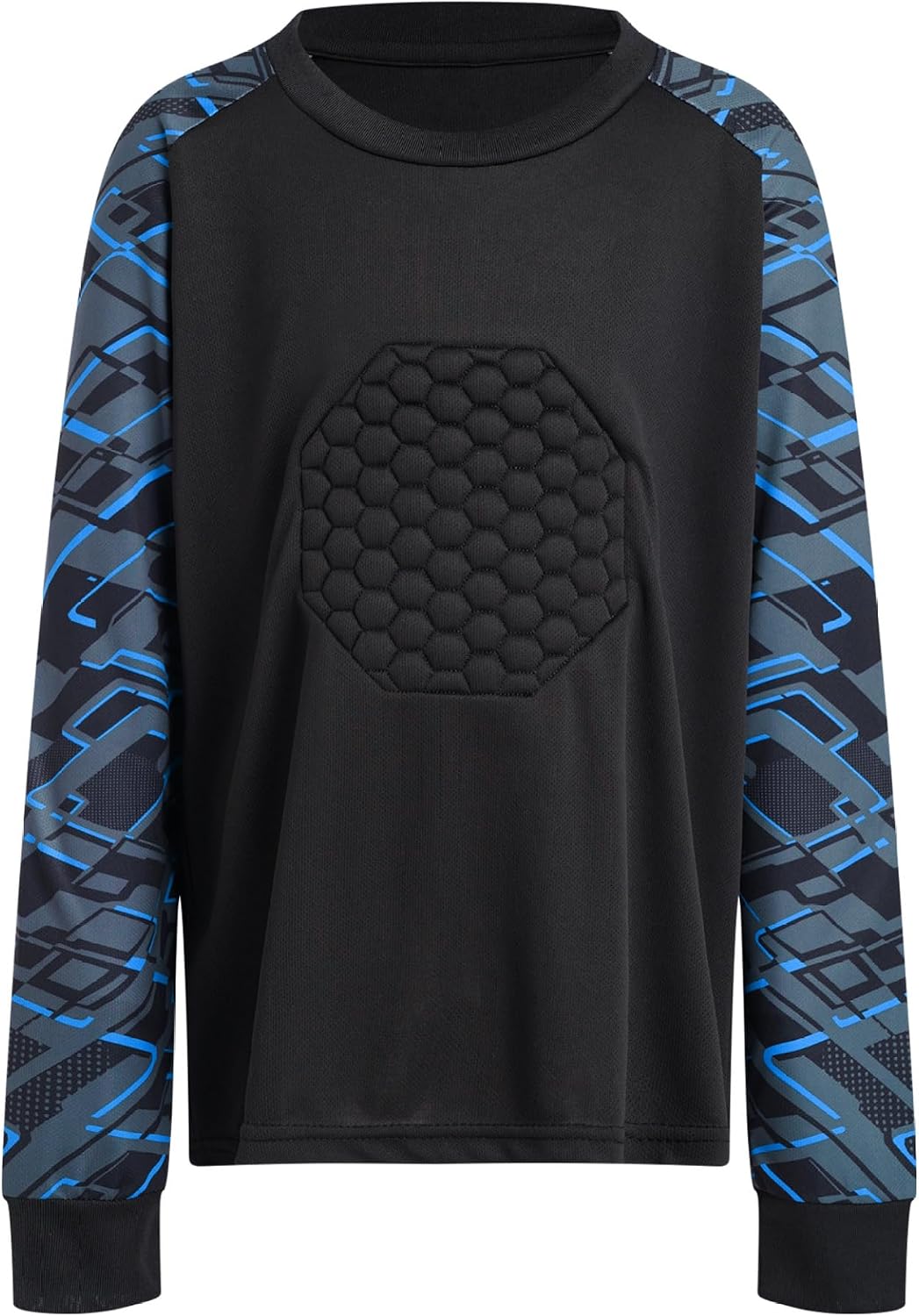 Kids Padded Football Shirt Long Sleeve Athletic Soccer Jersey Football Goalkeeper Training Top