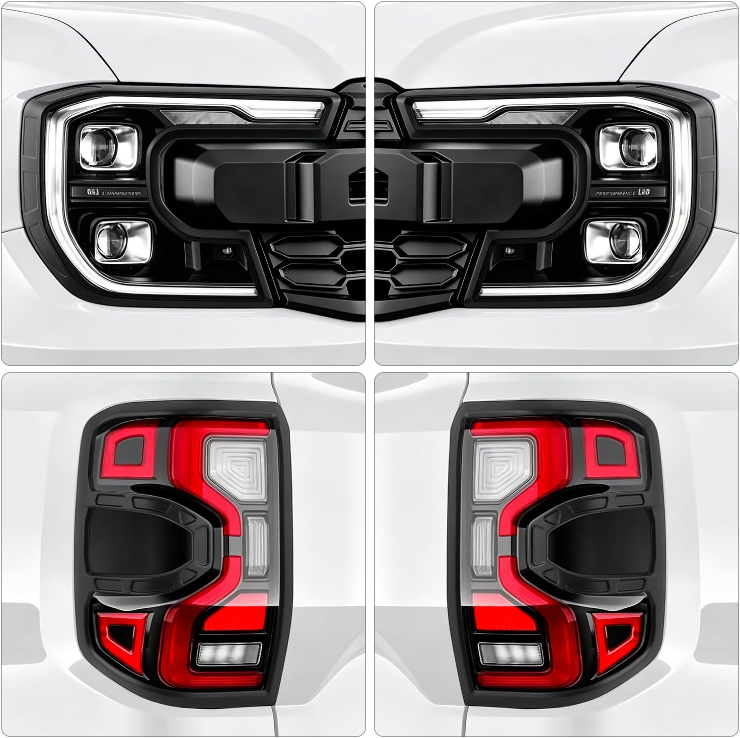 for Ford Ranger 2024-2026 Headlight and Taillight Surround Trim