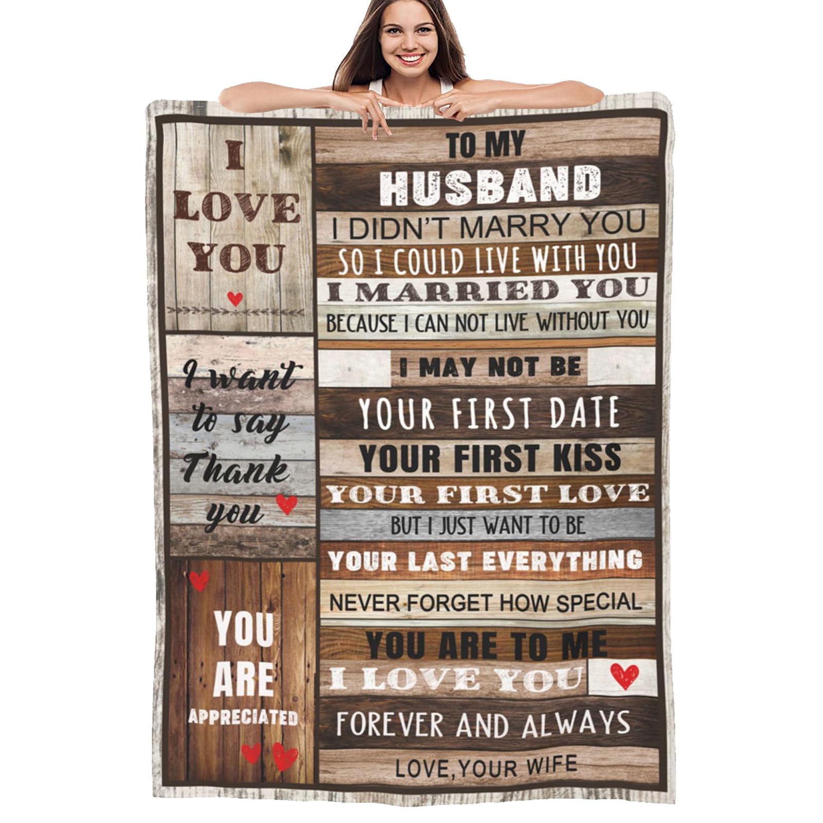 Husband Gifts from Wife, Husband Blanket 50x60 Inch for Him Wedding Valentine's Day Men Gift