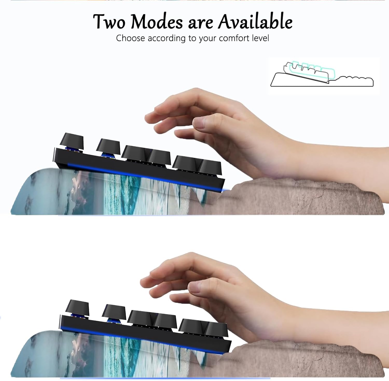 Ocean Beach Keyboard Stand with Gel Seashell Wrist Rest for Keyboard and Mouse