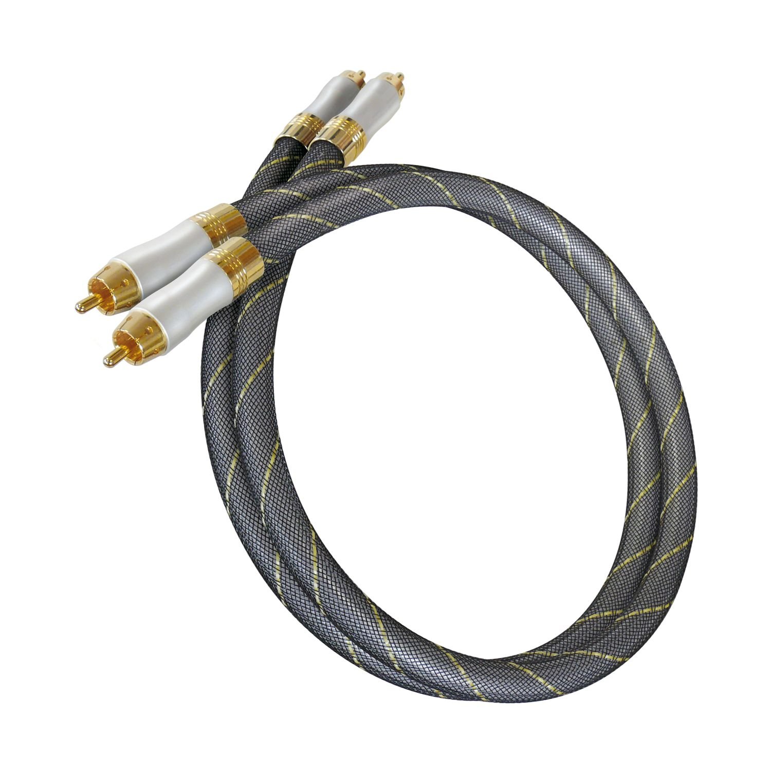 Dynavox cavo stereo RCA di alta gamma, cavo RCA premium con schermatura multipla, rame ad alta purezza, connettori placcati in oro 24k, 1.5m
