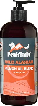 KALA HEALTH PeakTails Wild Alaskan Salmon Oil Blend for Dogs, 16 oz Pump